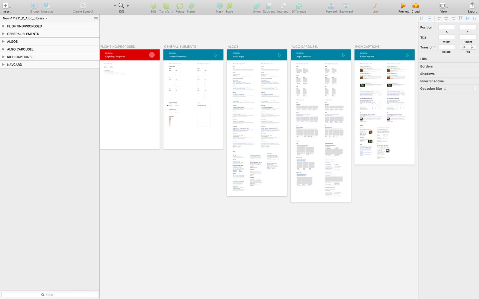 Bing component library sheets